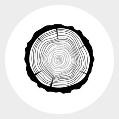 Tree rings wood abstract web icon 