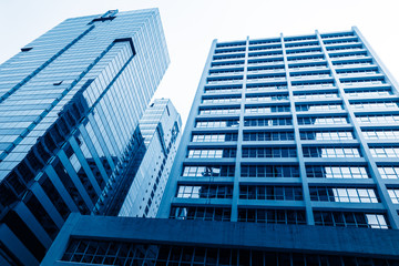 Fototapeta na wymiar architectural complex against sky in downtown hong kong,china.