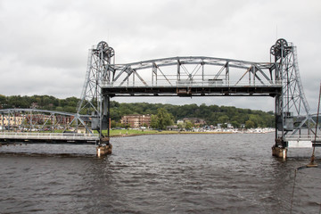 Stillwater lift bridge across the Saint Croix river between Minnesota and Wisconsin