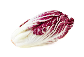 Radicchio, red salad isolated on white background