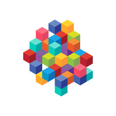 Obraz premium Abstract modern geometric isometric structure composition background