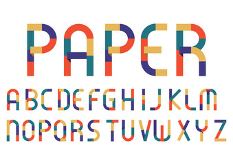 Alphabet Retro Color paper Style