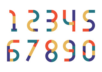 Numbers Retro Color paper