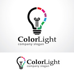 Color Light Logo Template Design Vector, Emblem, Design Concept, Creative Symbol, Icon