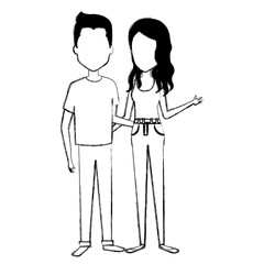 young couple standing avatars