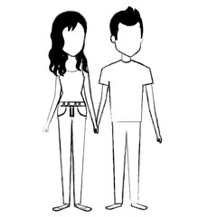 young couple standing avatars