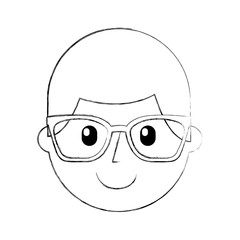 Obraz na płótnie Canvas cartoon happy young boy with glasses teacher day