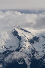 Fototapeta na wymiar Rocky Mountain Peaks on a remote Glacier in British Columbia, Canada.