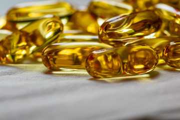 Fish oil supplement, medical and health concept