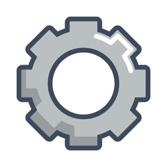 gear wheel icon over white background vector illustration