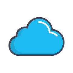 cloud icon over white background vector illustration
