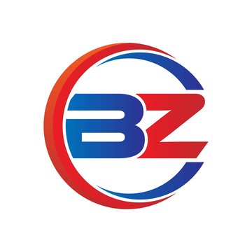 bz logo vector modern initial swoosh circle blue and red