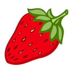 Strawberry .Isolated object. white background. Flat vector image.