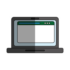 laptop computer icon over white background vector illustration