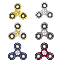 Set of spinners. Different color spinners. Vector