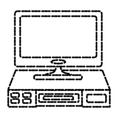 Desk computer technology icon vector illustration graphic design