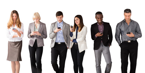 Fototapeta na wymiar Multi Ethnic Business People Using Cell Phones