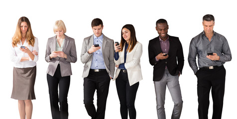 Obraz premium Multi Ethnic Business People Using Cell Phones