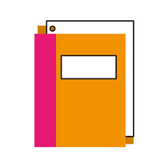 school folder with paper stationery supply education