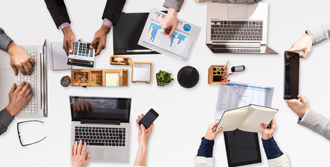 Businesspeople Working Together In Office