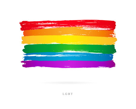 Flag of LGBT. Brush strokes