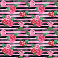 Striped roses fashion texture