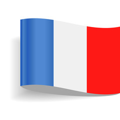 France Flag Vector Label Tag Icon