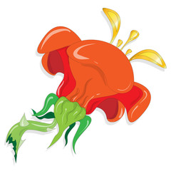 Fantasy flower illustration set on white