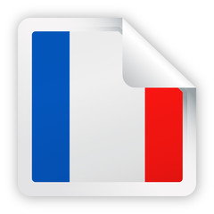 France Flag Vector Square Corner Paper Icon