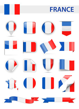 France Flag Vector Set