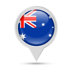 Australia Flag Round Pin Vector Icon