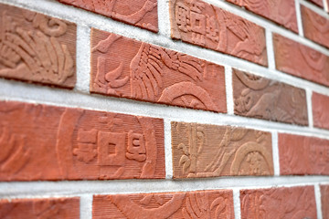 Close up brick wall in Seoul, South Korea