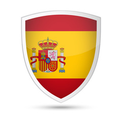 Obraz premium Spain Flag Vector Shield Icon