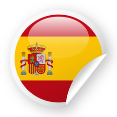 Spain Flag Vector Round Corner Paper Icon