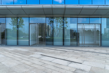 entrance of modern office building.