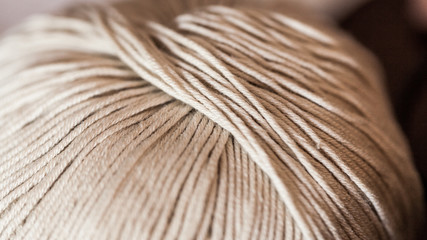 Close up view of ball of yarn