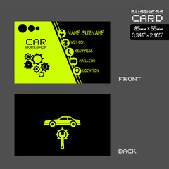 Fototapeta premium workshop car business card