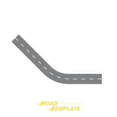 A winding road template on a white background. Flat vector illustration EPS 10