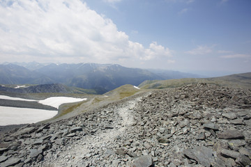 Path Descent from the pass Karaturek, mountain Altai