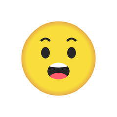 Yellow smiley in circle for social icon. Button for expressing social emoji. Flat vector illustration EPS 10