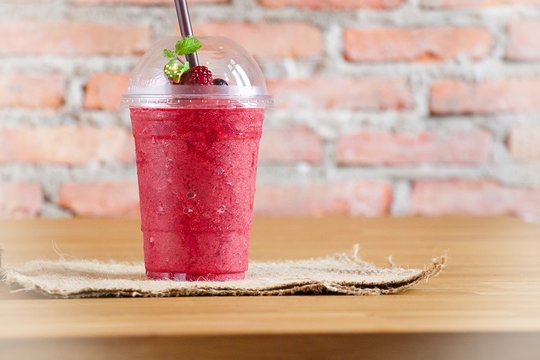 Cocktail drinks in plastic cup for take home