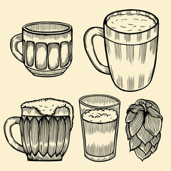 beer glasses and mugs