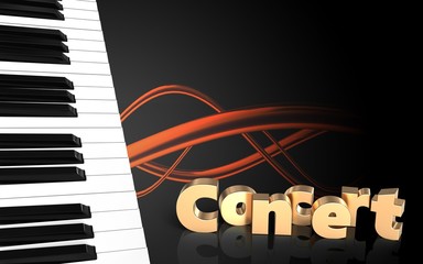 Fototapeta premium 3d piano keys blank