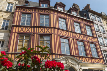 Façades des maisons médiévales de Rouen