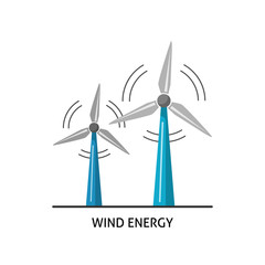 Wind turbine icon in flat style © ekazansk