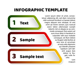 Triangle pyramid infographic template with 3 steps. Sheet chart and text sample. For presentation and design concept. Vector illustration.