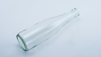 transparent bottle on white background