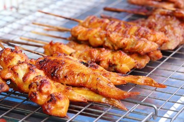 Grilled chicken at the market