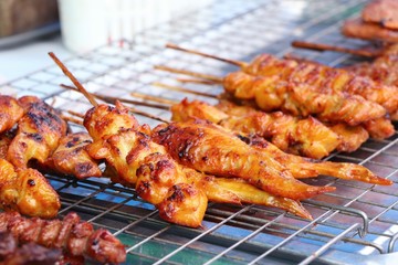 Grilled chicken at the market