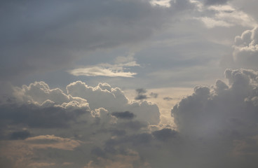 Naklejka na ściany i meble Gray Clouds on sky at the evening.